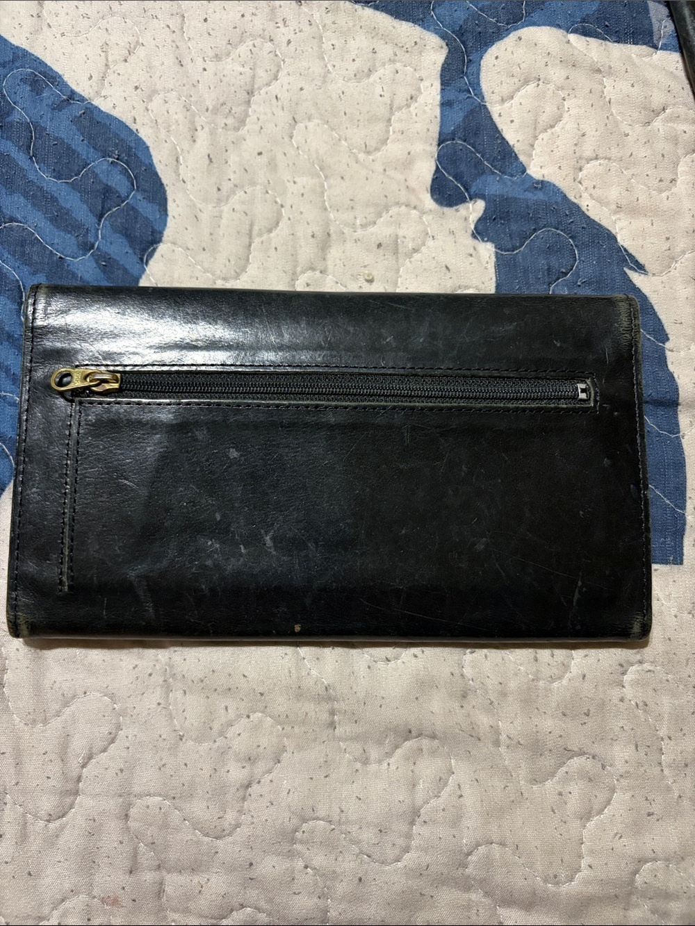 Coach Black Leather Men's Zip Wallet with Exterior Pocket